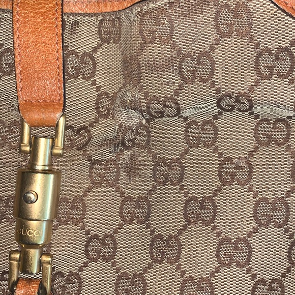 GUCCI Canvas Logo Hobo Purse DAMAGED AS IS - Picture 4 of 8
